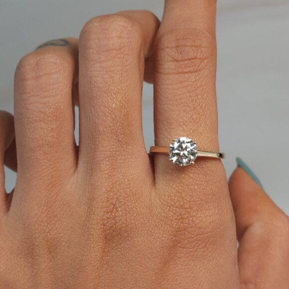 14Kt Gold 1.20 Ct Lab Grown Diamond Ring - Picture 1 of 9